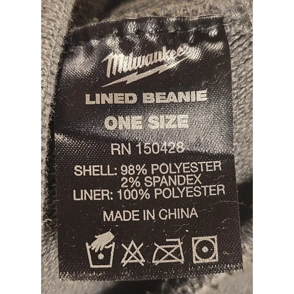Milwaukee Tools Fleece Lined Beanie Hat One Size Dark Gray